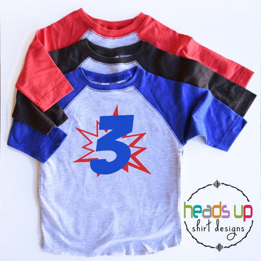 Superhero 3rd birthday shirt clearance