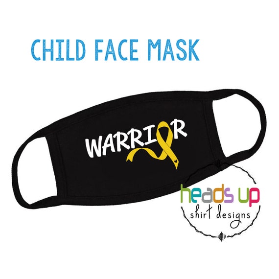 Kids Cancer Facemask warrior masks Boy Girl Face Covering Childhood Cancer Awareness Face mask Child Gift Cute go gold ribbon mask ribbon