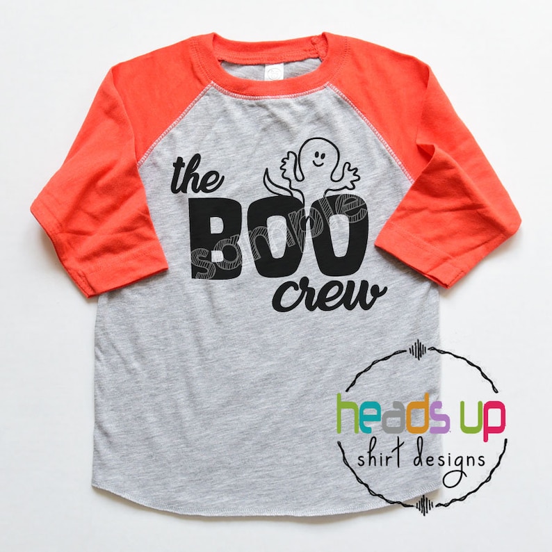 Spöke Halloween småbarnströja pojke Halloween flicka t-shirts The Boo Crew Halloween t-shirt kostym babybody spöke trendig raglan oktobergåva bild 1