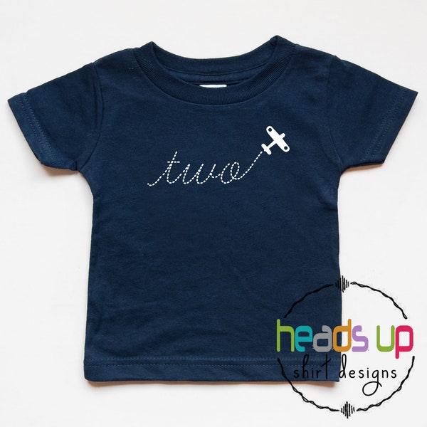 Second Birthday Shirt Airplane - Toddler Boy/Girl 2nd Bday Tee - 2nd Birthday tshirt Plane - Trendy Birthday t-shirt 2 - Two Bday Gift