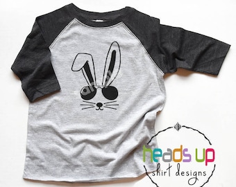Easter Shirt Bunny Toddler Boy Baby Girl Bodysuit Easter Bunny tshirt Kids Easter Bunny Raglan Tee Trendy Egg Hunt Tee Matching Siblings