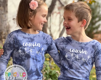 Cousin Crew Pajamas Kids Tie Dye Matching Cousin Christmas Pajamas Snowflake Toddler Unisex Boy Pajamas Girl Trendy Baby Xmas Family Reunion