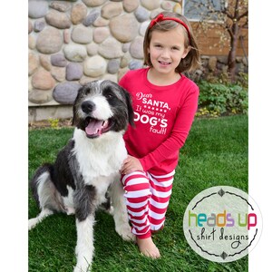Caro Babbo Natale Era colpa dei miei cani Pigiama di Natale Bambino Pigiama di Natale Divertente Baby PJ Natale Pigiama unisex per bambini Pigiama Natale Umoristico Famiglia Adulto