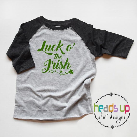 Kids St. Patrick's Day Shirt Raglan Girl Toddler Boy St. Patrick's Day tshirt Luck O' the Irish Baby Tee St. Patricks t-shirt Trendy Irish