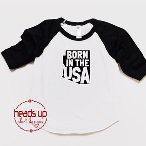 Toddler Boy/Girl Born In The USA Arizona Raglan Shirt - Arizona Raglan Shirt Baby Boy/Girl - Baby Gift tshirt - Trendy Raglan Tee - t shirt
