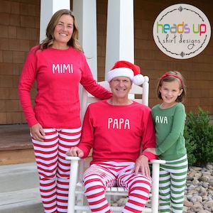 Weihnachts Pyjama Personalisiert Passender Familien Pyjama Unisex Benutzerdefinierte Namen PJs Kinder Pyjama Passende Geschwister PJs Kleinkind Xmas Baby PJ Erwachsene