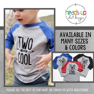 Two Cool Raglan Shirt Toddler Boy - Two Birthday tshirt Toddler Boy - 2 Raglan Tee Boy - Second Bday t shirt - Trendy Raglan Shirt - 2nd -