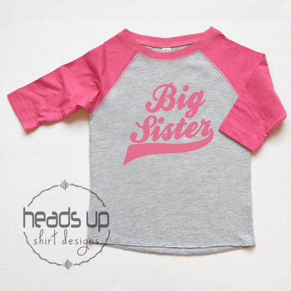 Toddler Big Sister Raglan Shirt - Raglan Big Sister tshirt - Big Sister Raglan t shirt Toddler Girl - Baby Announcement Tee Shirt Big Sister