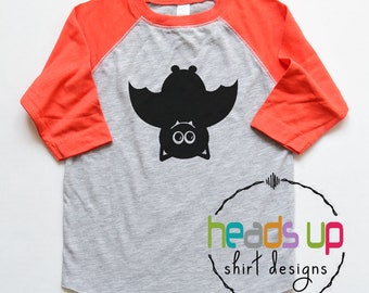 Bat Halloween Camisa Niños Niño Pequeño Niño o Niña Halloween Raglan Tees Murciélago Camisetas De Moda Octubre Traje De Baño Murciélago Baby Bodysuit Hipster Adulto