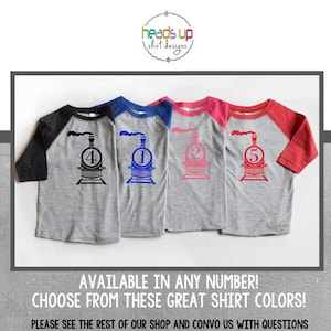 Zug Geburtstag Shirt Raglan - 1,2,3,4,5 Zug Geburtstag Tshirt - Kleinkind junge/Mädchen Zug Geburtstag ein/zwei/drei/vier/fünf - 1./2./3. /4./5