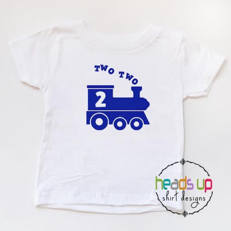 Two Two Train Shirt 2 Shirt Toddler Boy/Girl Second Birthday tshirt 2nd Birthday Train Shirt Toddler Boy/Girl Train Bday Trendy image 4