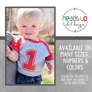 One Birthday Raglan Shirt Boy/Girl - Baby Bodysuit 1 Bday - Twins/Triplets Boy/Girl 1st Birthday tshirts - Turning 1 t-shirt - Number - Gift
