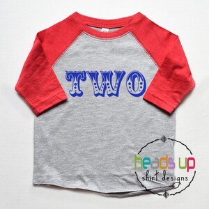 Circus Second Birthday Shirt Toddler Boy/Girl Raglan - 2 Carnival Bday Raglan tshirt - Two Birthday Tee Boy/Girl - 2nd Bday Clown Shirt