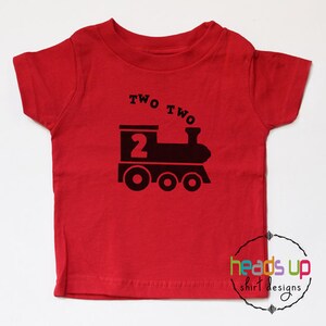 Two Two Train Shirt 2 Shirt Toddler Boy/Girl Second Birthday tshirt 2nd Birthday Train Shirt Toddler Boy/Girl Train Bday Trendy image 1