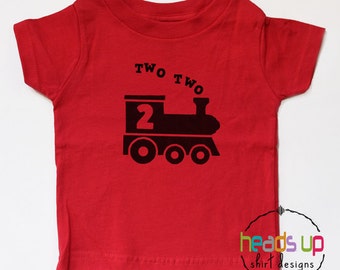 Two Two Train Shirt - 2 Shirt Toddler Boy/Girl - Second Birthday tshirt - 2nd Birthday Train Shirt Toddler Boy/Girl - Train Bday - Trendy