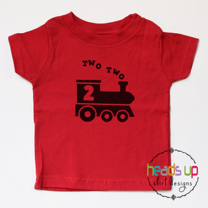 Two Two Train Shirt 2 Shirt Toddler Boy/Girl Second Birthday tshirt 2nd Birthday Train Shirt Toddler Boy/Girl Train Bday Trendy image 1