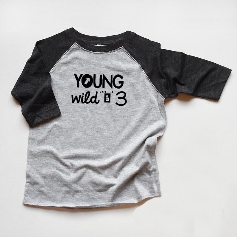 3 Birthday Shirt Toddler Boy/girl Raglan Young Wid and 3 Etsy