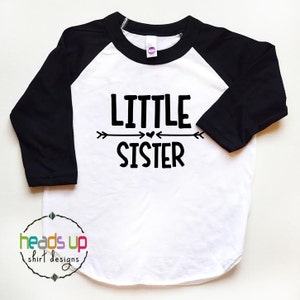 Little Sister Baby Shirt Raglan - Baby Bodysuit Little Sister - Toddler Little Sister Tee - Trendy Sibling tshirts - Lil Sis - New Baby Gift