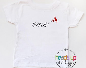 One Birthday Shirt Toddler Airplane Boy/Girl - First Birthday Baby Bodysuit 1 Airplane - Plane tshirt 1st Bday - Birthday Tee Trendy - Gift