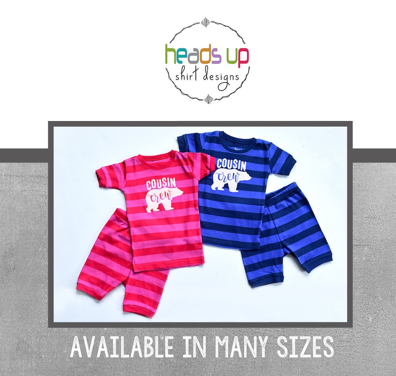 Cousin Pajamas Crew Bear Family Holiday Xmas Cousins Boy Girl Toddler Kid Family Reunion Grandkids Grandma Gift Popular Best Seller Cute