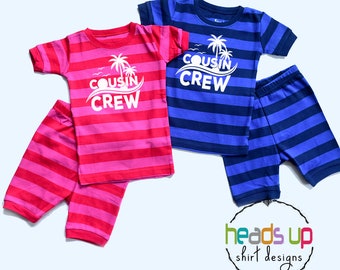 Cousin Crew Pyjamas Strand Sommer Kinder Cousins Passender Pyjama Familientreffen Trendy Kleinkind Sibling PJs Cousins Geschenk Cousin New Baby Beliebt