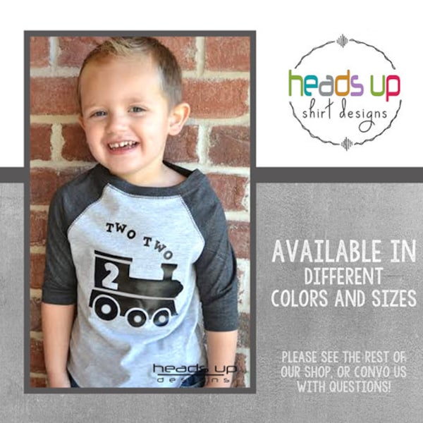 Two Two Train Toddler Raglan Shirt - Two Shirt Boy/Girl Birthday - 2nd Birthday 2 tshirt - Turing two t shirt - Train Bday t-shirt Toddler -