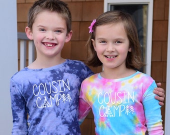 Cousin Camp Pajamas Tie Dye Kids Matching Cousin PJs Family Reunion Pajamas Toddler Summer Cousin Pajamas Sleepover Grandma Popular PJs Baby