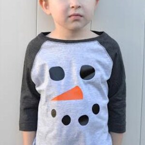 Toddler Boy/Girl Snowman Raglan Shirt - Raglan Snowman Face tshirt Toddler Boy/Girl - Christmas t shirt  Kids - Baby Snowman Bodysuit Raglan
