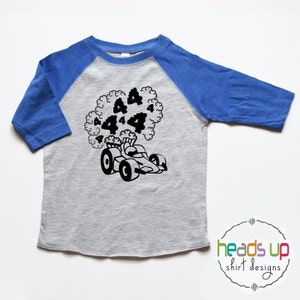 4th Birthday Shirt Racecar - Toddler Boy/Girl Racecar 4 tshirt Raglan - Four Birthday Racecar Tee Kids - Trendy Bday tshirt Race Car - Gift