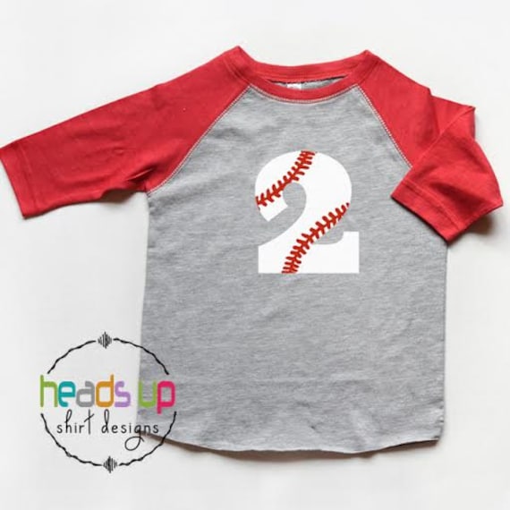 Second Birthday Baseball Shirt Toddler Boy/Girl Raglan 2 Etsy