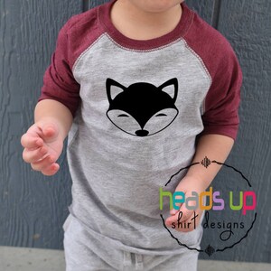 Fuchs-Shirt-Kleinkind-junge oder Mädchen - Kinder Fox Shirt Raglan Trendy - Baby Boy/Girl Tier t Fuchs - Hipster Kinder Fox Tshirt - Waldtier - Geschenk