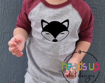 Fox Shirt Toddler Boy or Girl - Kids Fox Shirt Raglan Trendy - Baby Boy/Girl Animal Tee Fox - Hipster Kids Fox tshirt - Forest Animal - Gift