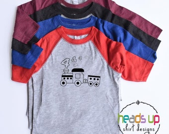 4th Birthday Train Shirt Toddler Boy - Kids Fourth Birthday Tee Train - Kids Train Shirt Four - Train Bday Party 4 - Trendy Birthday 4 Gift