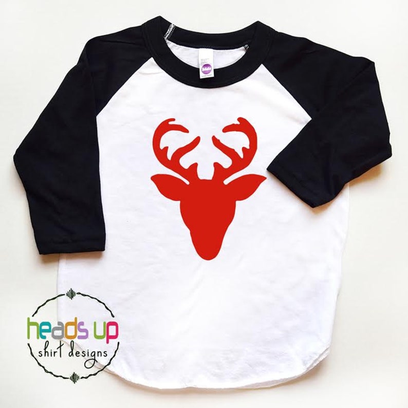 Cute Reindeer With Big Antlers Wearing Red Scarf Kids Boys Girls T-Shirt