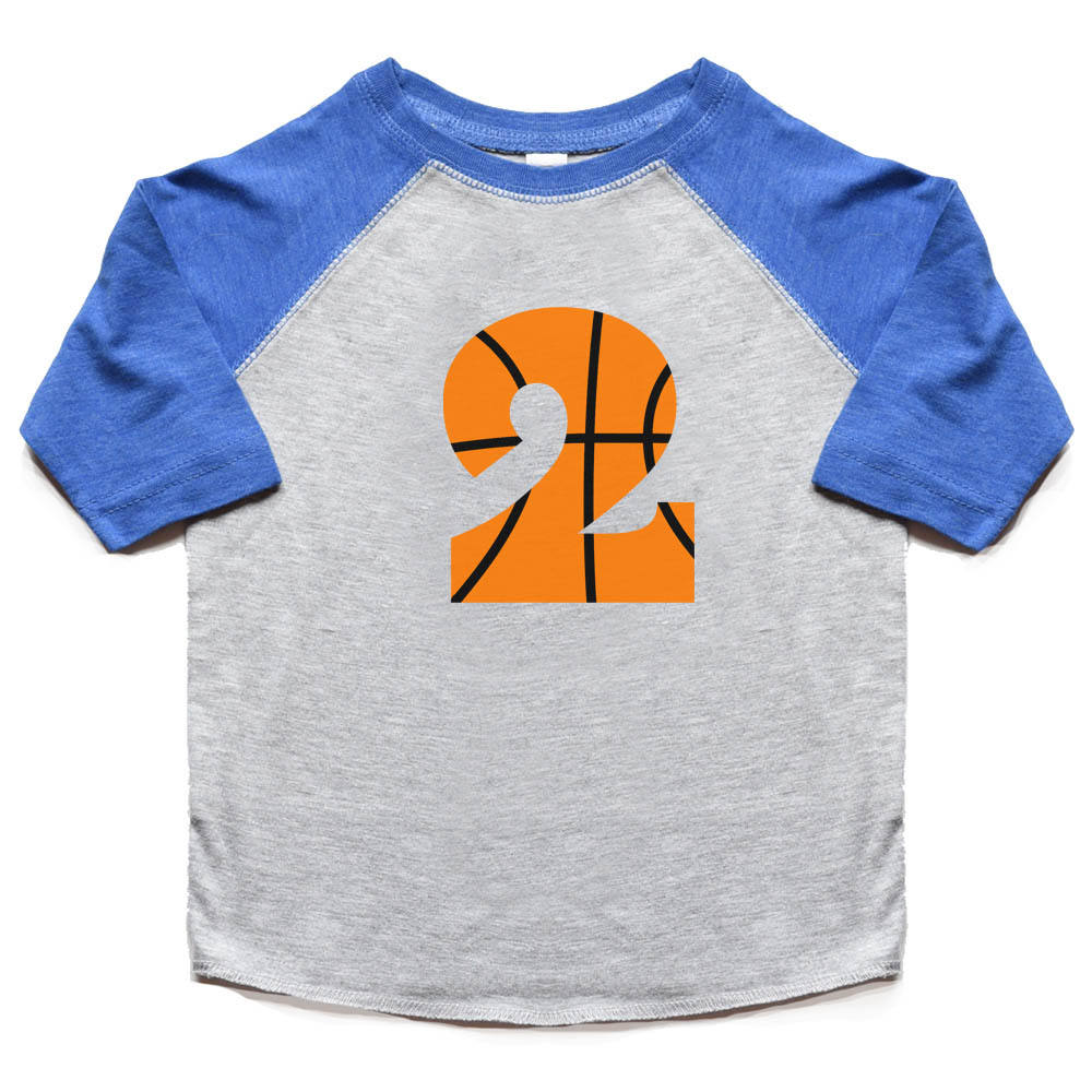 Second Birthday Basketball Shirt Toddler Boy/girl Raglan 2 Etsy