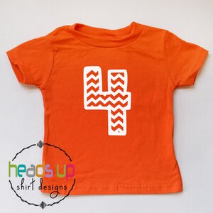 4th Birthday Shirt - Boy/Girl Fourth Birthday Tee - Four B-Day tshirt - Trendy Chevron 4 t-shirt - Gift - Kids Shirt - Photo Shoot - Bday