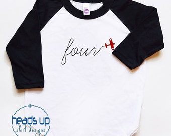 Four Birthday Raglan Shirt Airplane - 4 Birthday Shirt Toddler Boy/Girl - Airplane Four tshirt Raglan - Fourth - 4th Bday Tee Trendy