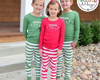 Matching Cousin Pajamas Unisex Kids Christmas Cousin Crew Pajamas Toddler Xmas Baby PJs Popular Family Reunion Christmas Eve Jammies Trendy