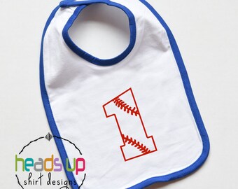 Honkbal 1ste verjaardag Bib Boy/Girl - Cake Smash een honkbal - Baby Boy/Girl eerste verjaardag Bib - foto Prop - Trendy Bday geschenk 1 peuter