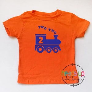 Two Two Train Shirt 2 Shirt Toddler Boy/Girl Second Birthday tshirt 2nd Birthday Train Shirt Toddler Boy/Girl Train Bday Trendy image 3