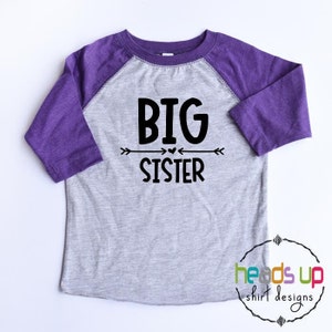 Big Sister Shirt Raglan Toddler Girl - Big Sister tshirt Trendy -  Big Sister to be Tee - New Sibling - Baby Announcement - New Sibling Gift