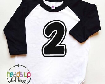 2nd Birthday Shirt Toddler Boy/Girl - Second Birthday Raglan tshirt - Trendy Two Bday Tee - Kids Number Shirt 2 - Photo Prop Shirt - Gift