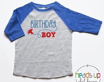 Birthday Boy Shirt Toddler Airplane - Baby Boy First Birthday Tee Plane - Kids Bday tshirt Airplane - Second Third Fourth  - 1st, 2nd, 3rd