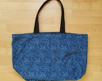 Large Blue Corduroy Tote/Overnight Bag