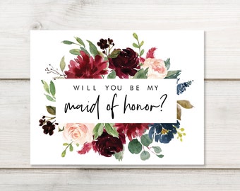 Maid Of Honor Proposal Card Will You Be My Maid Of Honor