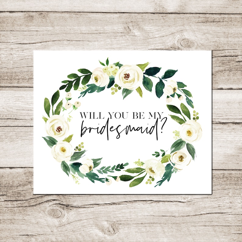 Will On your own Be My Bridesmaid? Printable Bridesmaid Proposal Card White Floral Greenery Immediate Down load Yard Marriage Bridesmaid Present graphic relating to Will You Be My Bridesmaid Printable titled Will Oneself Be My Bridesmaid? Printable Bridesmaid Proposal Card White Floral Greenery Instantaneous Obtain Backyard Wedding day Bridesmaid Present