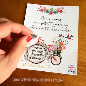 Carte à gratter pour demander d'être DEMOISELLE D'HONNEUR "Nous avons un petit quelque chose à te demander"