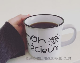 Décalque "Mon précieux" pour coller sur des coupes de vin, verres de bière, tasse, pot Mason, etc