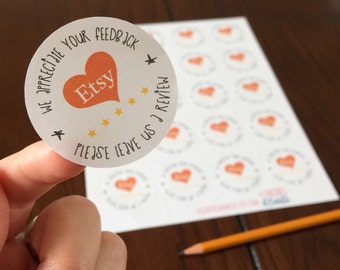 Paper Stickers, review for Etsy "Please leave us a review" (english version)