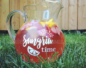 Sticker "Sangria time" to stick on cups, glasses, mason jar, pitcher, etc.